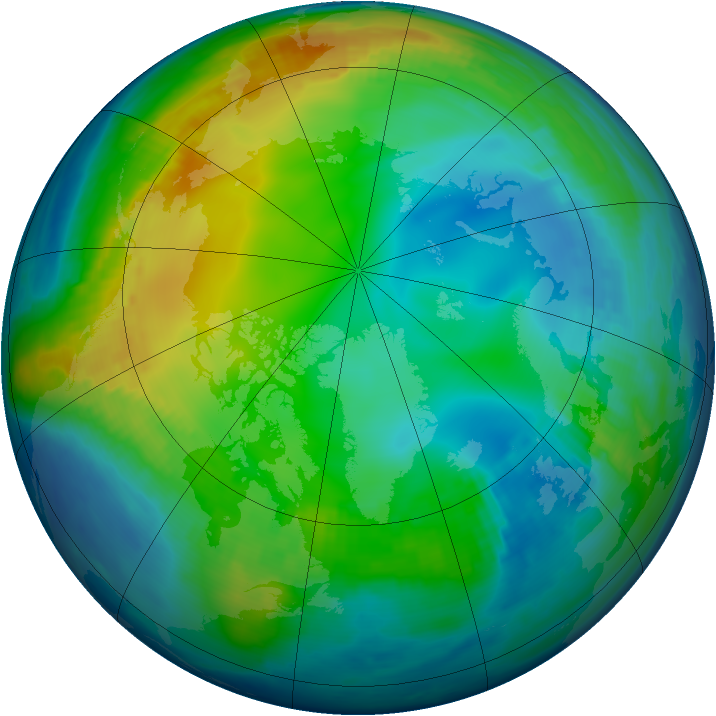 Arctic ozone map for 27 November 1998